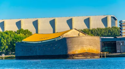 The replica of Noah's Ark on display in Rotterdam in 2019