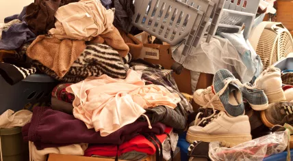 Cluttered space.