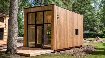 Flexible housing: A wooden tiny house under construction in Beekbergen, 21 June 2019