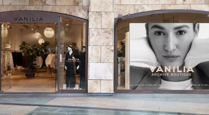 The Vanilia store location on the Beurstraverse in Rotterdam was temporarily used to sell clothing from older collections. Feb. 2024