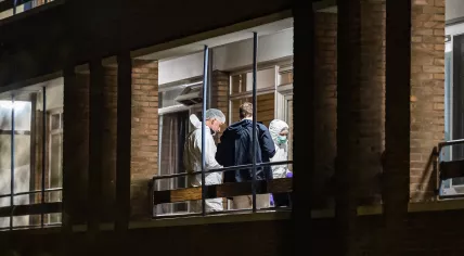 Forensic investigators at a home on Lisztlaan in Rotterdam where a baby died on 27 March 2025