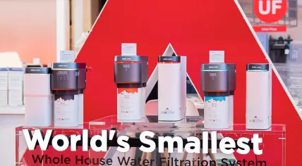 New filtration systems and quiet, durable water pumps on display at the ANGEL booth  at Aquatech 2025 in RAI Amsterdam. 12 March 2025