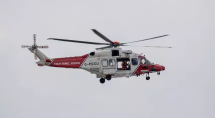 A UK HM Coastguard rescue helicopter 