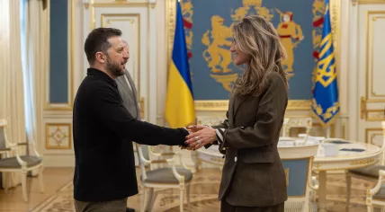 VVD leader Dilan Yeşilgöz-Zegerius meets Ukranian President Volodymyr Zelenskyy in Ukraine, March 13, 2025