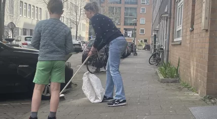 Volunteers clean up in Amsterdam on National Cleanup Day, March 22, 2025