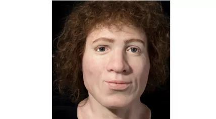 Facial reconstruction of the first known Amsterdammer, a man between the ages of 20 and 25 who died between 1150 and 1215