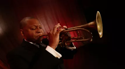 Wynton Marsalis plays the trumpet
