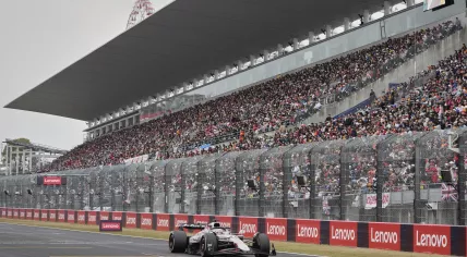 Red Bull driver Max Verstappen of the Netherlands steers his car during the Japanese Formula One Grand Prix race at the Suzuka Circuit in Suzuka, central Japan, Sunday, April 6, 2025. 