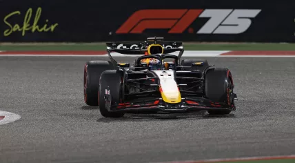 Red Bull Racing driver Max Verstappen of Netherlands in action during the Formula One Bahrain Grand Prix in Sakhir, Bahrain, 13 April 2025.