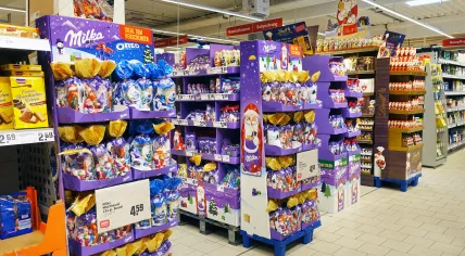Chocolate at a supermarket.