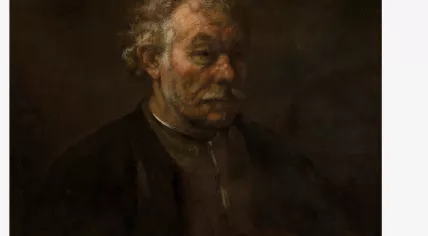 "Studie van een oude man" ("Study of an Old Man") (1655-60) at Mauritshuis. Originally attributed to Rembrandt, new evidence suggests it may have been painted by a student or apprentice.