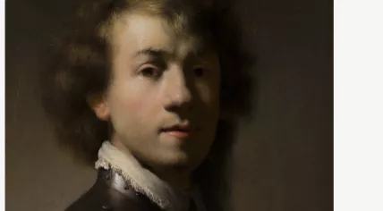 Rembrandt van Rijn (studio copy), Portret van Rembrandt met ringkraag (c. 1629) / Portrait of Rembrandt with Ruffled Collar (c. 1629) Originally attributed to Rembrandt, new evidence suggests it may have been painted by a student or apprentice.