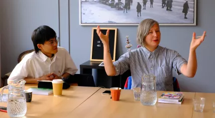 Dutch language students Felix and Aneta taking part in a two-week Crash Course at NedLes in Amsterdam. 21 May 2025