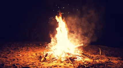 A campfire 