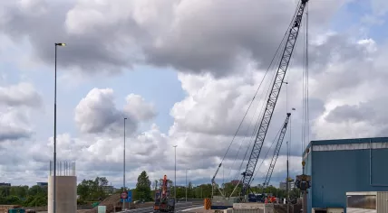 Road works on the connecting road from the A10 South to the A10 West in Amsterdam, 8 June 2025