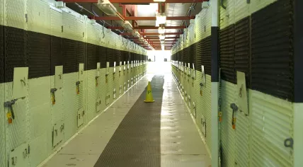 Cellblock at Guantanamo Bay, Cuba.