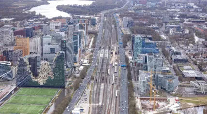 Aerial photo of the Zuidasdok A10 Zuid