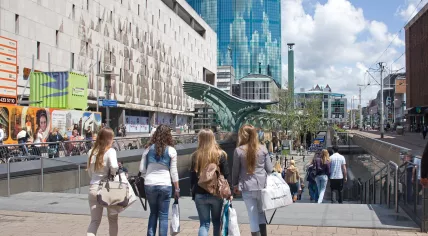 Women walking along the streets of Rotterdam