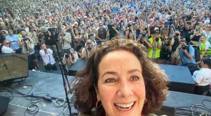 Amsterdam mayor Femke Halsema at Pride Budapest in Hungary, 28 June 2025