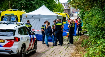 Emergency services at the fatal shooting of a 39-year-old woman on Bosweg in Gouda, 15 July 2025