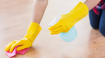 Cleaning the floor