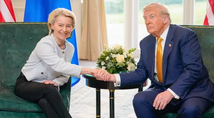 Meeting between Ursula von der Leyen, President of the EC, and Donald Trump, President of the United States, to discuss transatlantic trade relations. 27 July 2025