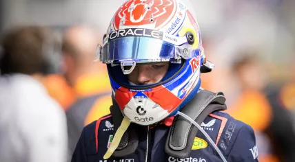 Max Verstappen (Red Bull Racing) at the Hungaroring following the Hungarian Grand Prix. Verstappen finished in ninth place.