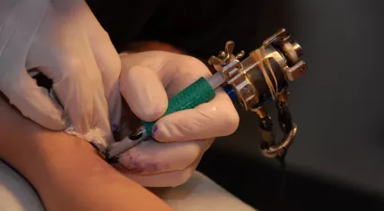 Getting a tattoo