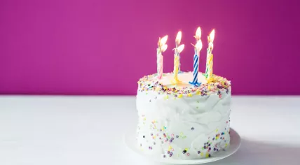 Birthday cake with candles