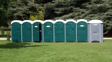 A row of public toilets