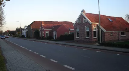 Main street Hoofdstraat of Midwolda, municipality of Scheemda