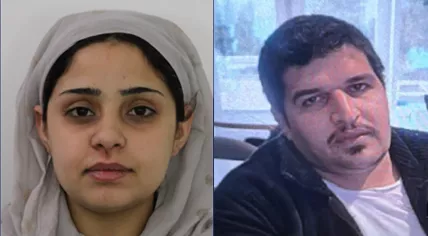 Left, a 24-year-old Syrian woman disappeared in Almere on 7 August 2025. Right, Omar Alhamad, a 34-year-old man wanted for her disappearance.