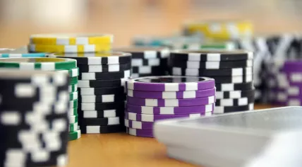 A stack of casino chips