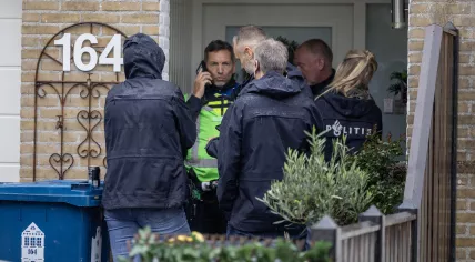 Police at a home in Alkmaar after three bodies were found on September 17, 2025.