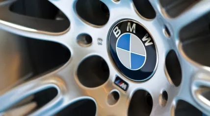 A wheel of a BMW vehicle.