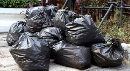 Pile of trash bags