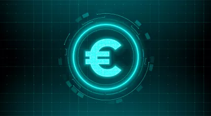 Artist's rendering of a digital euro