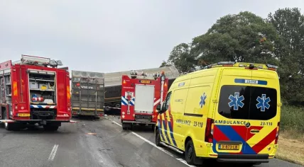 Four trucks collided on the A73 near Belfeld. One killed, one badly hurt. 30 September 2025