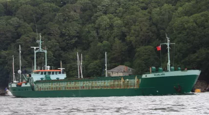 The Scanlark cargo ship in Fowey, Cornwall (UK), 25 July 2013