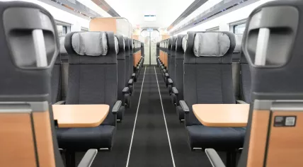 The interior of the ICE 3neo trains set to run through the Amsterdam-Berlin route.