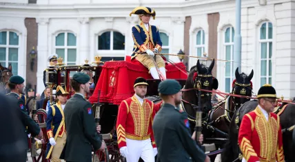 Budget Day 2024: The Royal procession on its way from Noordeinde Palace to the Koninklijke Schouwburg