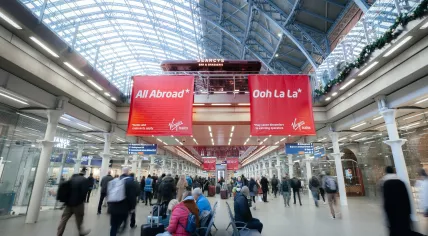 Virgin announces a high speed train connection between London and Paris, Brussels, and Amsterdam at  London St Pancras International. 30 October 2025