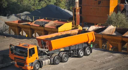 Truck at an asphalt plant