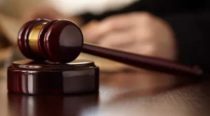 Close-up of a judge’s gavel