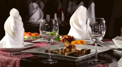 A served restaurant table