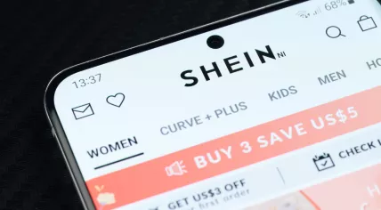 Shein online shop app on a smartphone screen