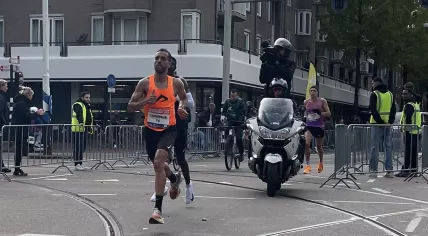 Khalid Choukoud, winner of the Amsterdam Marathon, October 19, 2025.