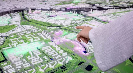 A 70-square-meter, 3D-printed model of Amsterdam on display at the World Trade Center, Amsterdam.