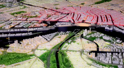 A 70-square-meter, 3D-printed model of Amsterdam on display at the World Trade Center, Amsterdam.