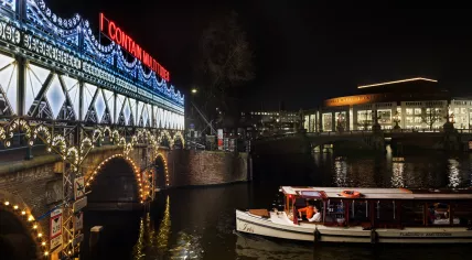 Artwork on display at the 14th edition of the Amsterdam Light Festival, Nov. 2025.
